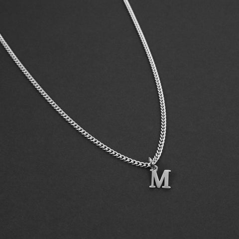 Minimal Initial Necklace - Silver