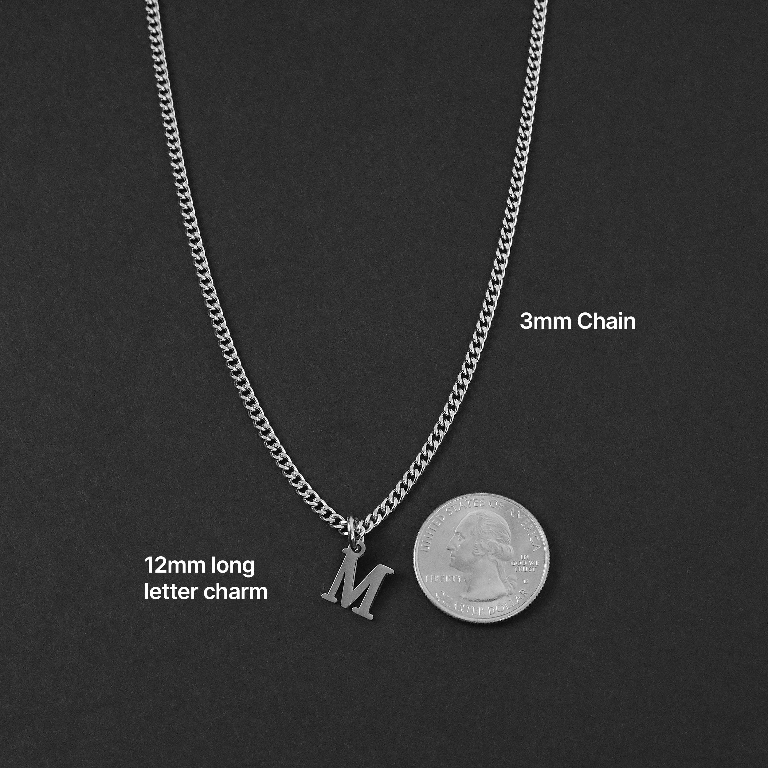 Minimal Initial Necklace - Silver