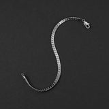 Flat Cuban Chain Bracelet - Silver 4mm