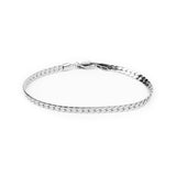 Flat Cuban Chain Bracelet - Silver 4mm