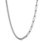 Clip-Box Hybrid Chain Necklace - Silver 4mm
