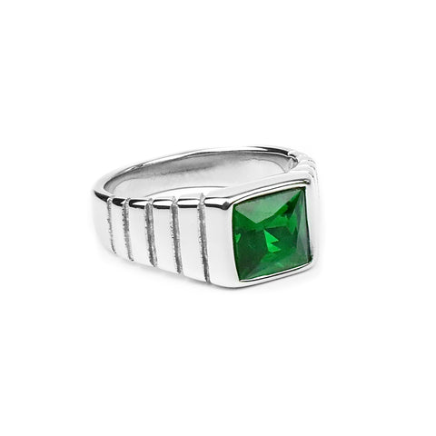 Envy Ring - Silver x Green