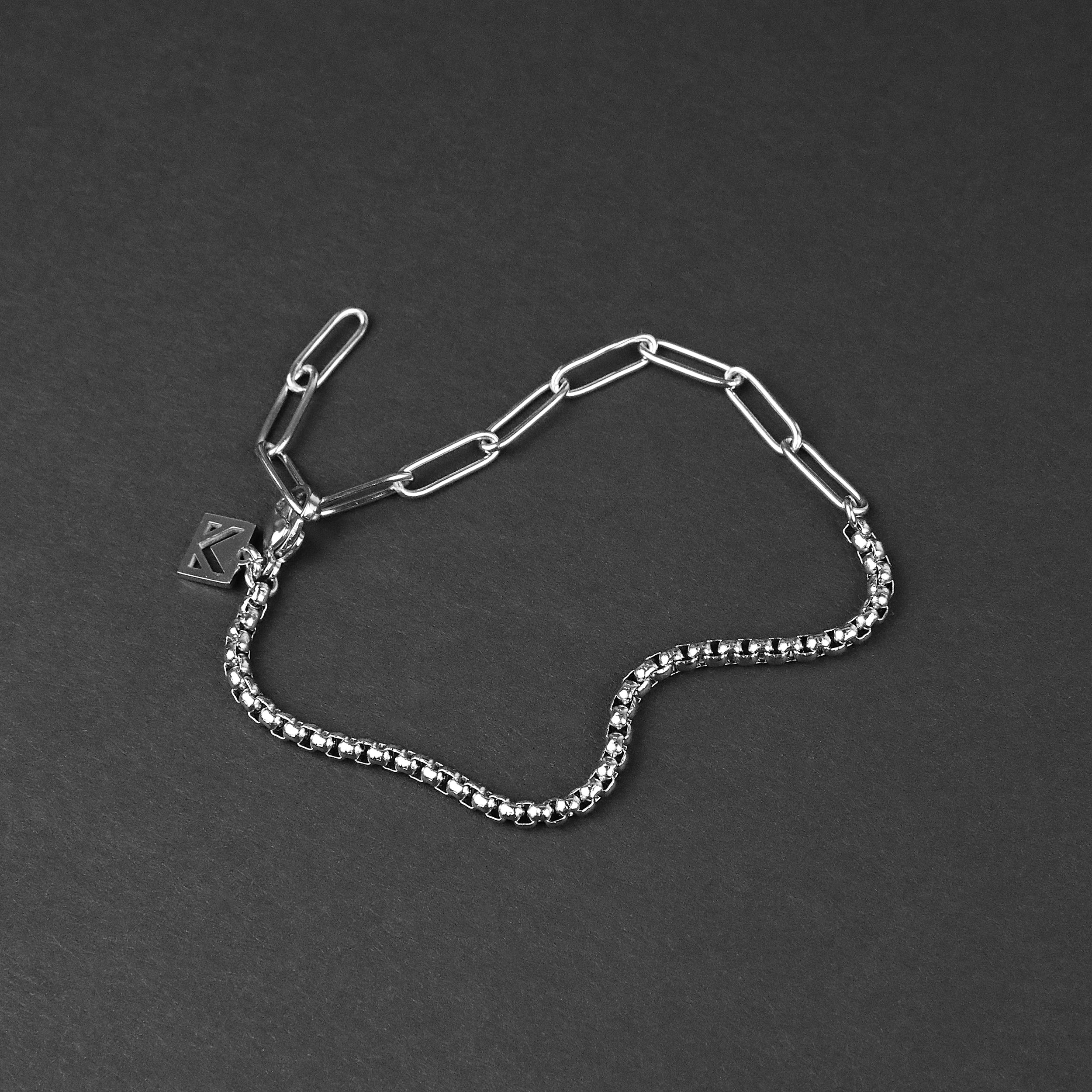 Clip-Box Hybrid Chain Bracelet - Silver 4mm