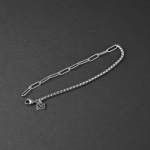 Clip-Box Hybrid Chain Bracelet - Silver 4mm