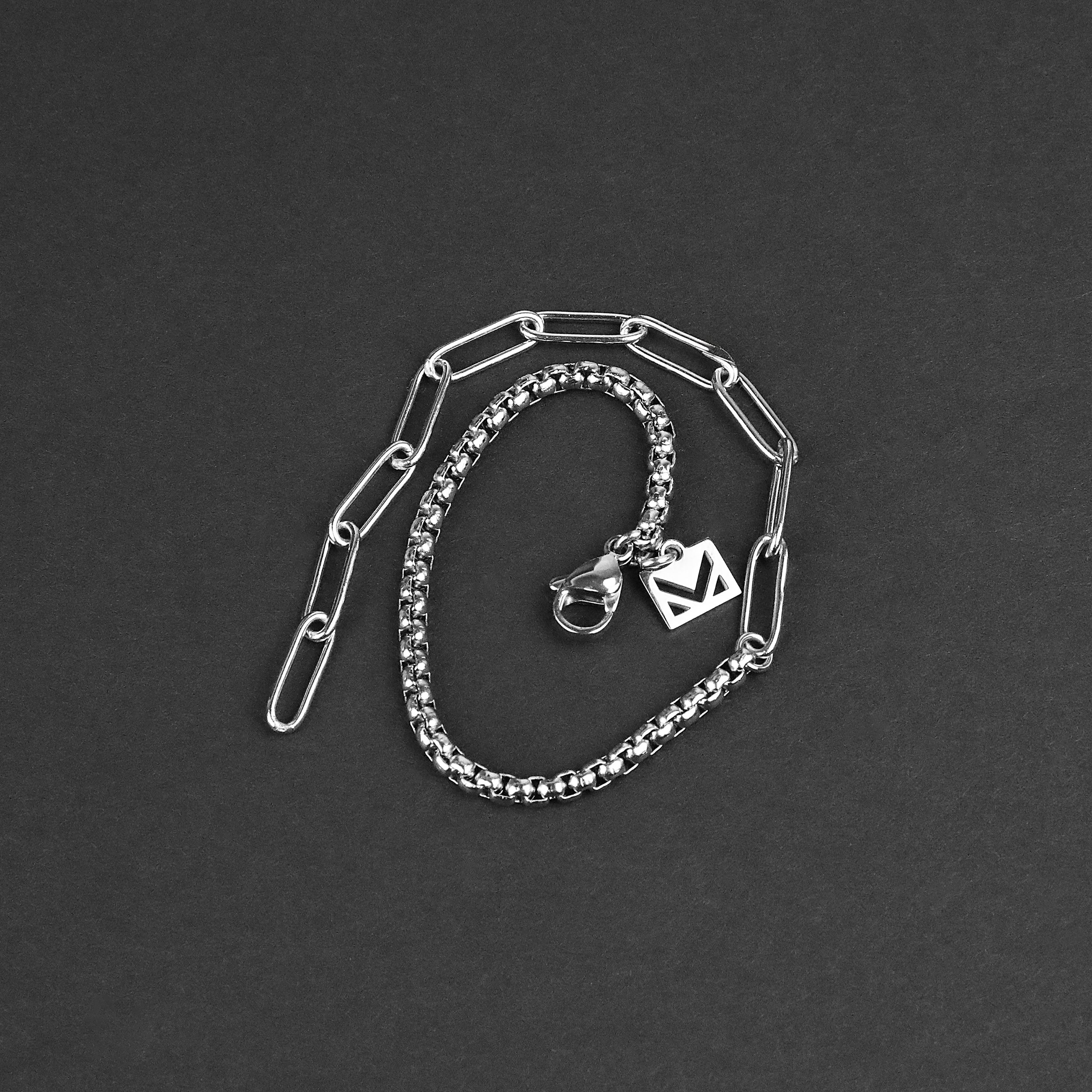 Clip-Box Hybrid Chain Bracelet - Silver 4mm