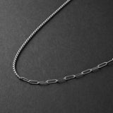 Clip-Box Hybrid Chain Necklace - Silver 4mm