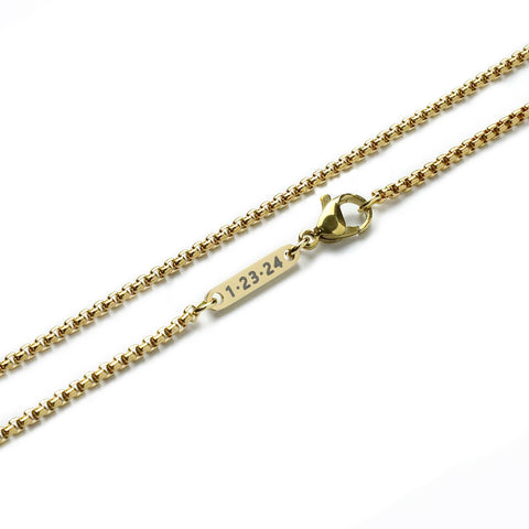 Personalized Box Chain - Gold 2mm