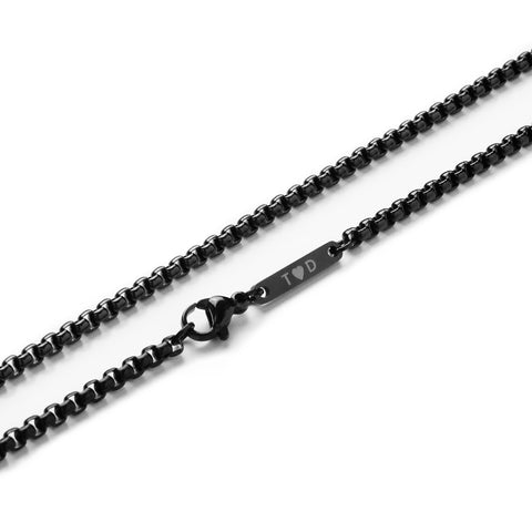 Personalized Box Chain - Black 3mm