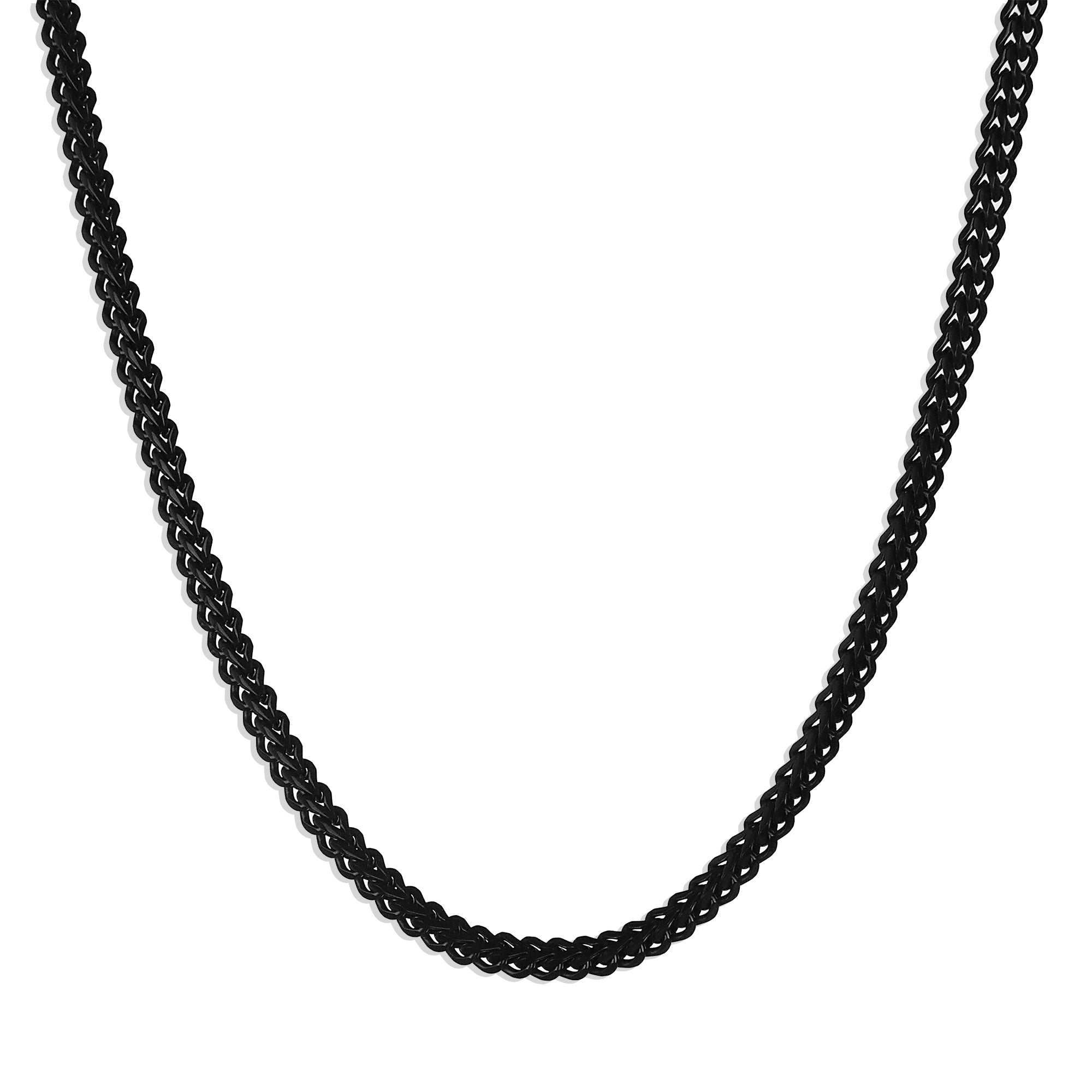 Men's Black Chain Necklace Thick Box Chain Necklace 3.5mm Waterproof Chain  Stainless Steel Chain Black Jewelry by Modern Out 
