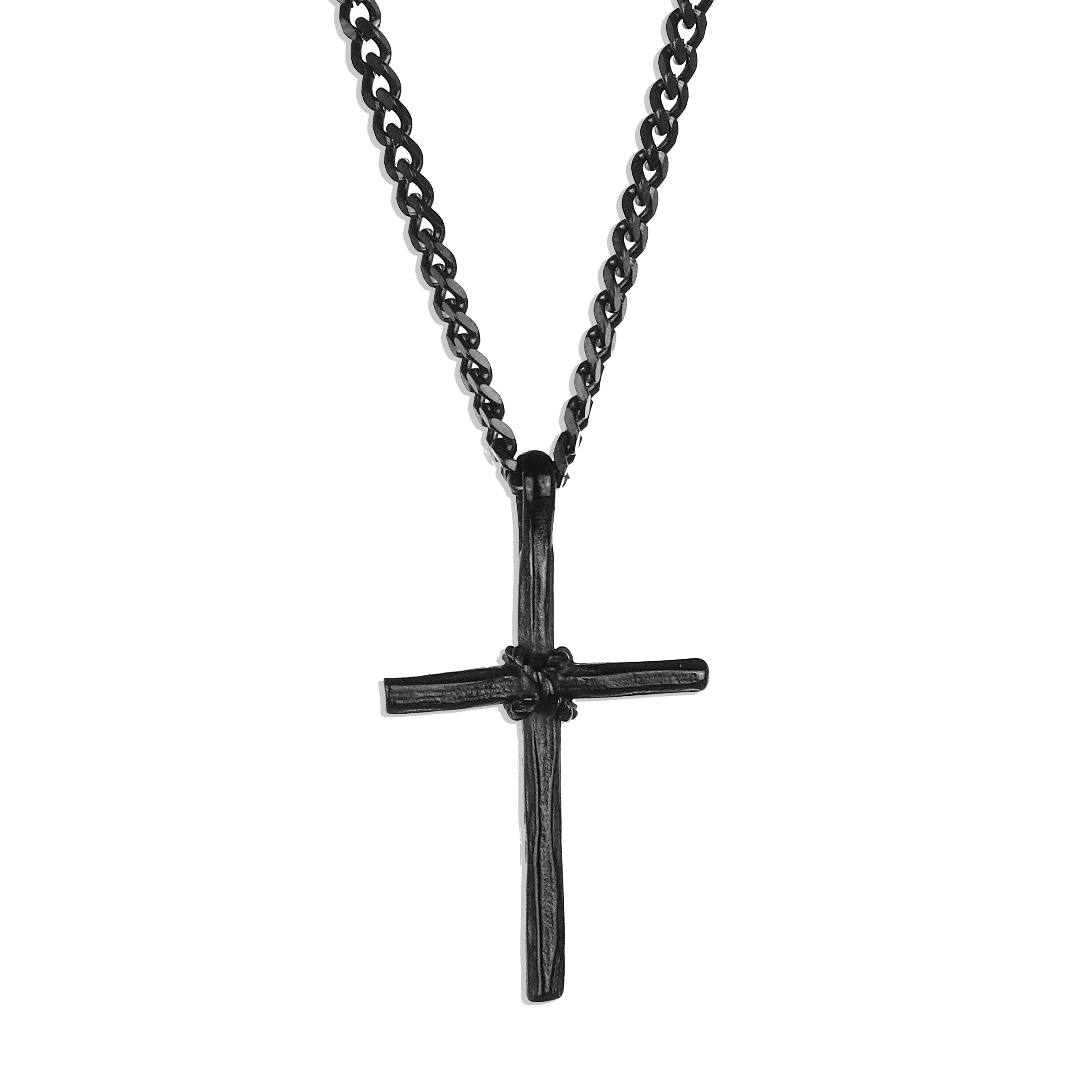 Binding Cross Necklace - Black