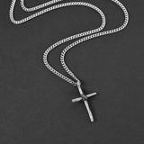 Binding Cross Necklace - Silver