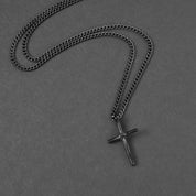 Binding Cross Necklace - Black