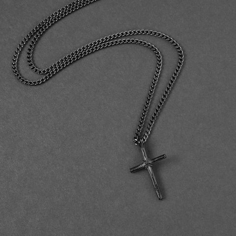 Binding Cross Necklace - Black