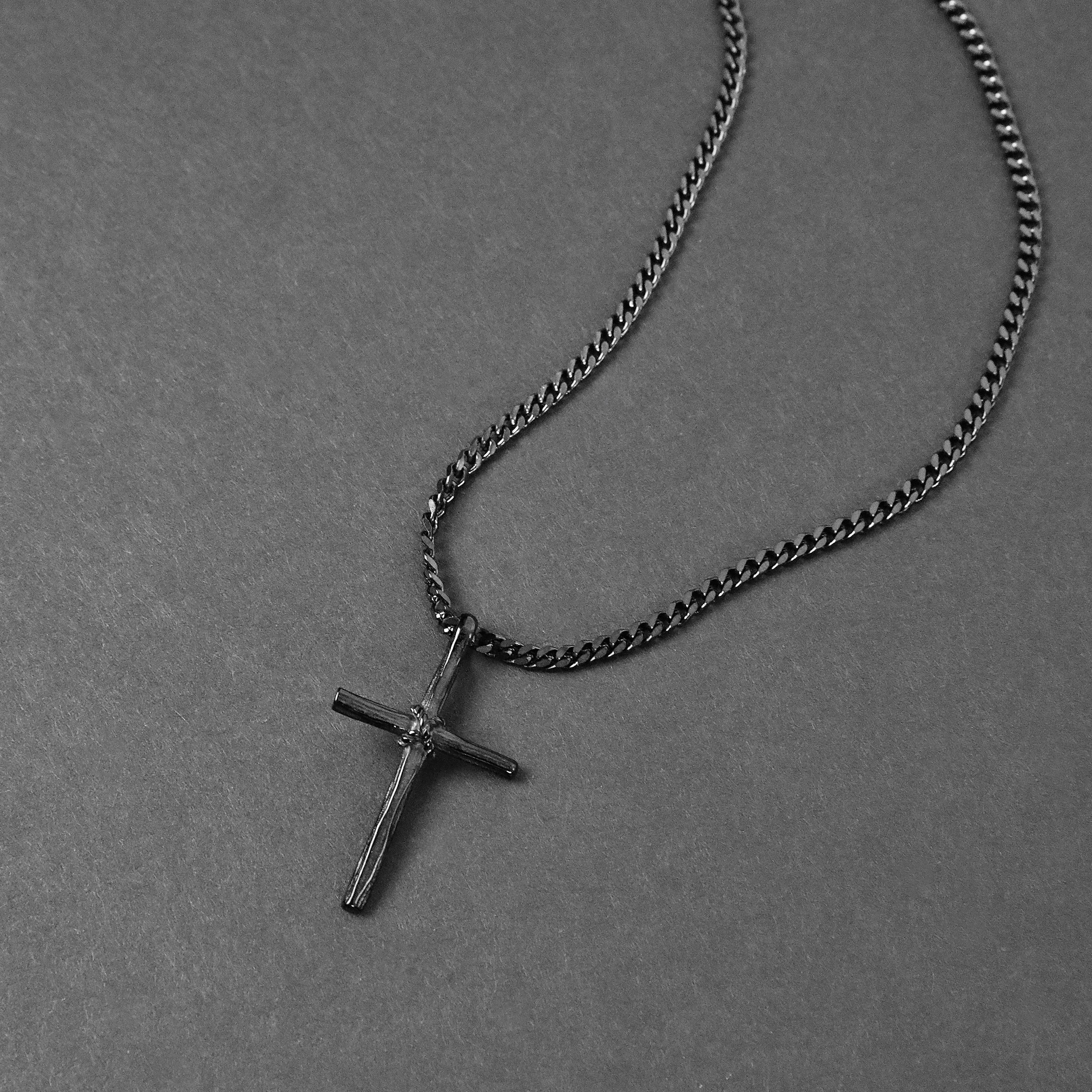 Binding Cross Necklace - Black