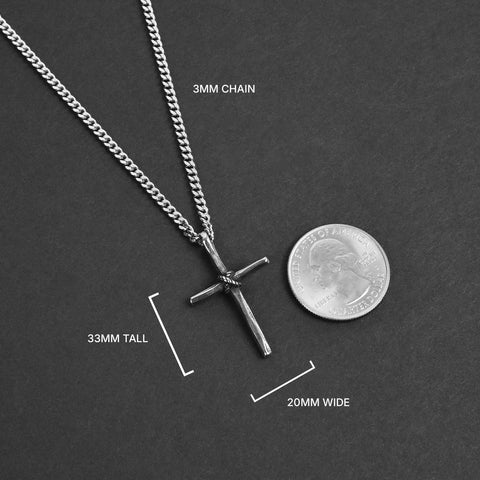 Binding Cross Necklace - Silver