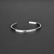 Minimal Cuff Bracelet - Matte Silver 4mm