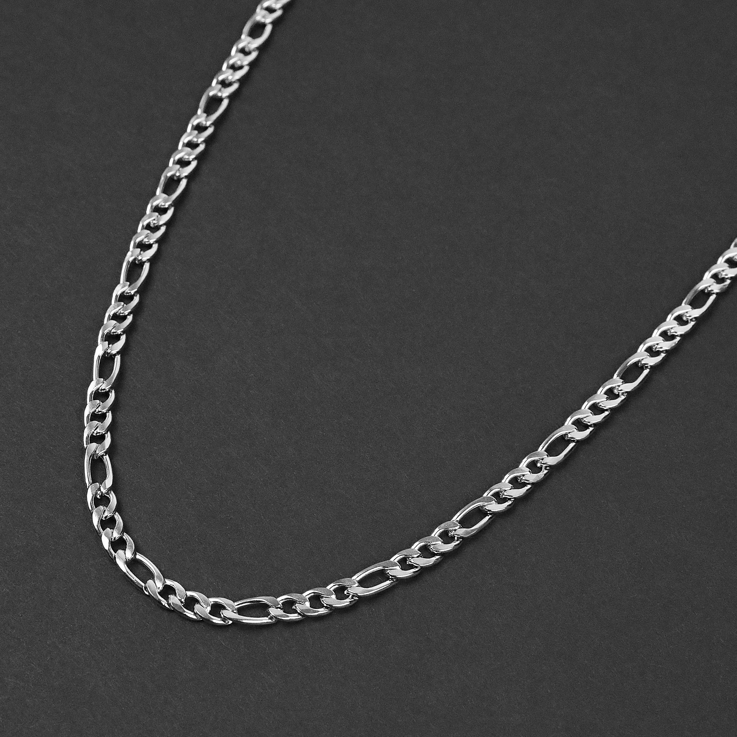 Figaro Chain Necklace - Silver 4.5mm