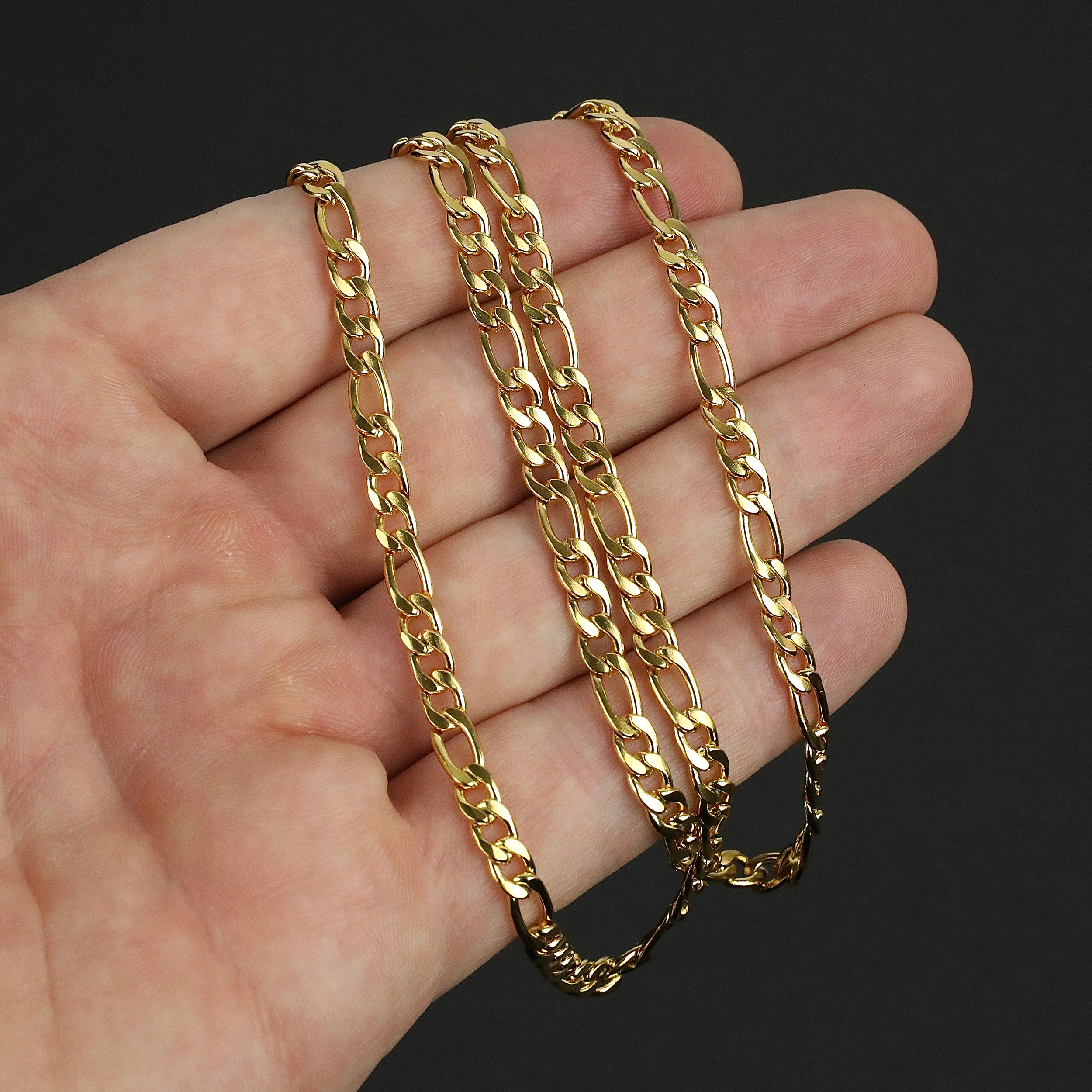 Figaro Chain Necklace - Gold 4.5mm