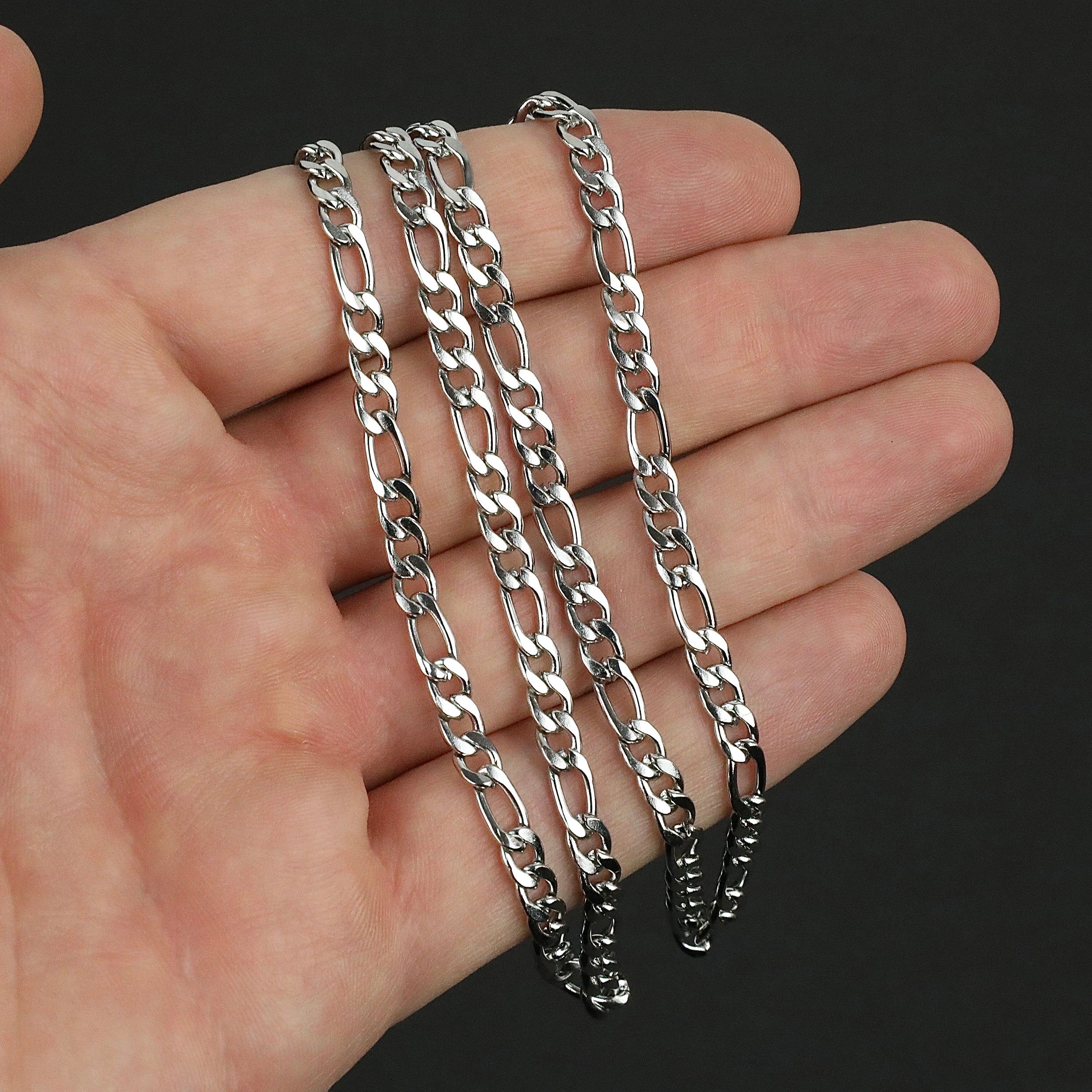 Figaro Chain Necklace - Silver 4.5mm