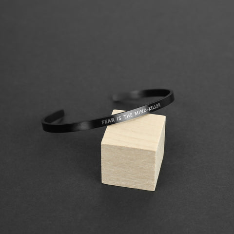 Minimal Cuff Bracelet - Matte Black 4mm