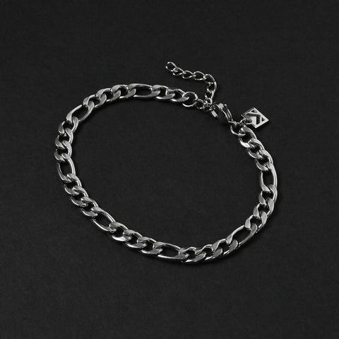 Figaro Chain Bracelet - Silver 6mm