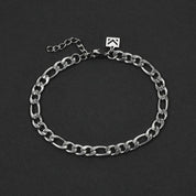 Figaro Chain Bracelet - Silver 6mm