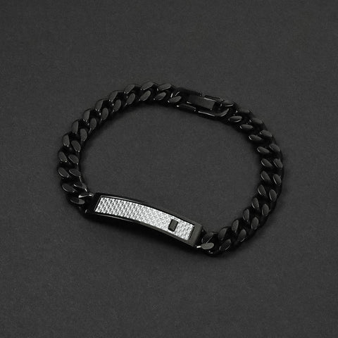 Carbon Fiber Bar Bracelet - Black 9mm