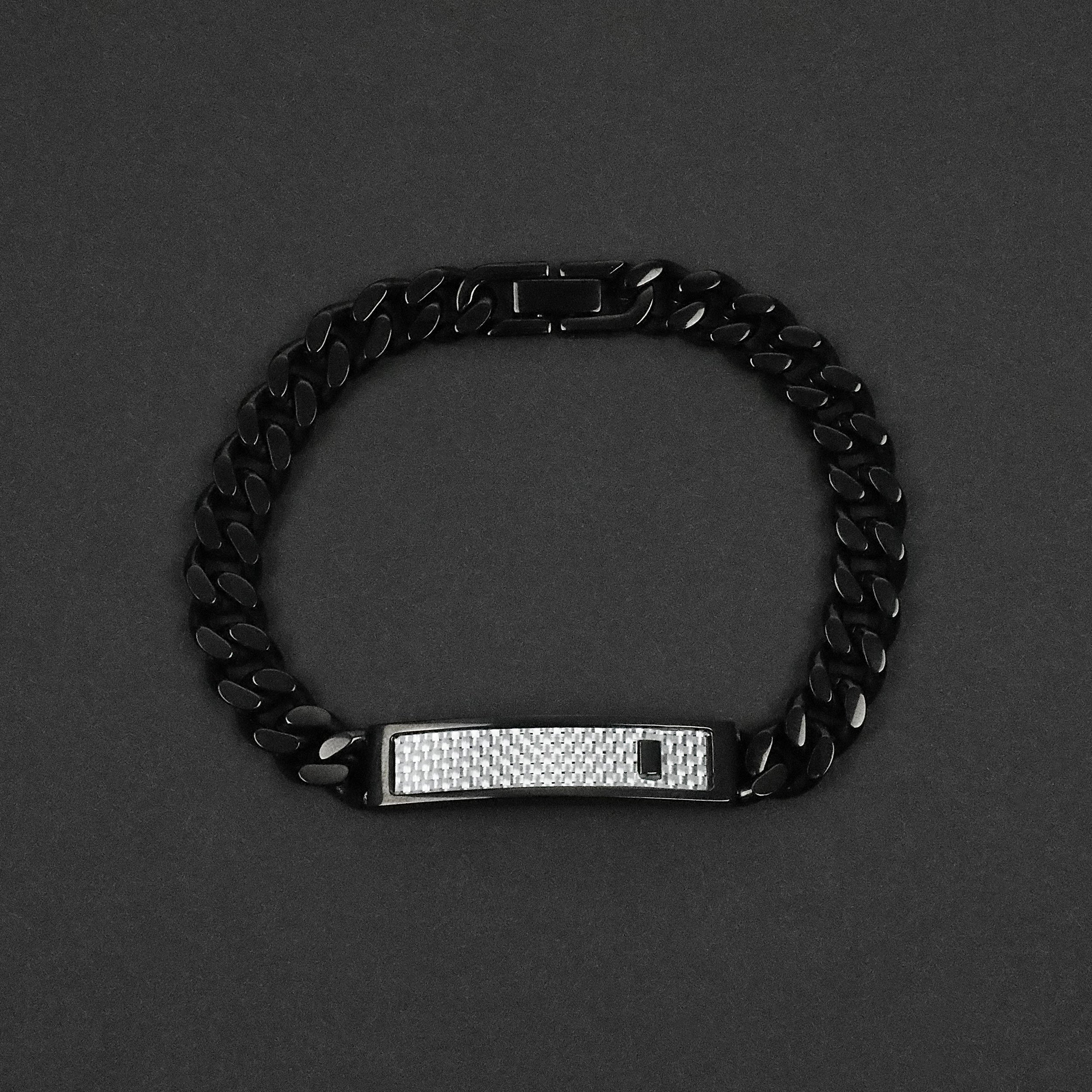 Carbon Fiber Bar Bracelet - Black 9mm