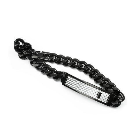 Carbon Fiber Bar Bracelet - Black 9mm