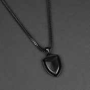 Brim Shield Necklace - Black