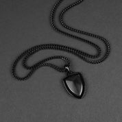 Brim Shield Necklace - Black