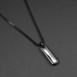 Brim Bar Necklace - Black x Silver