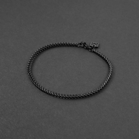 Minimal Franco Chain Bracelet - Black 2.5mm