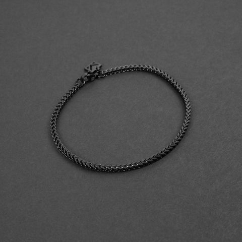 Minimal Franco Chain Bracelet - Black 2.5mm