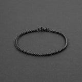 Minimal Franco Chain Bracelet - Black 2.5mm