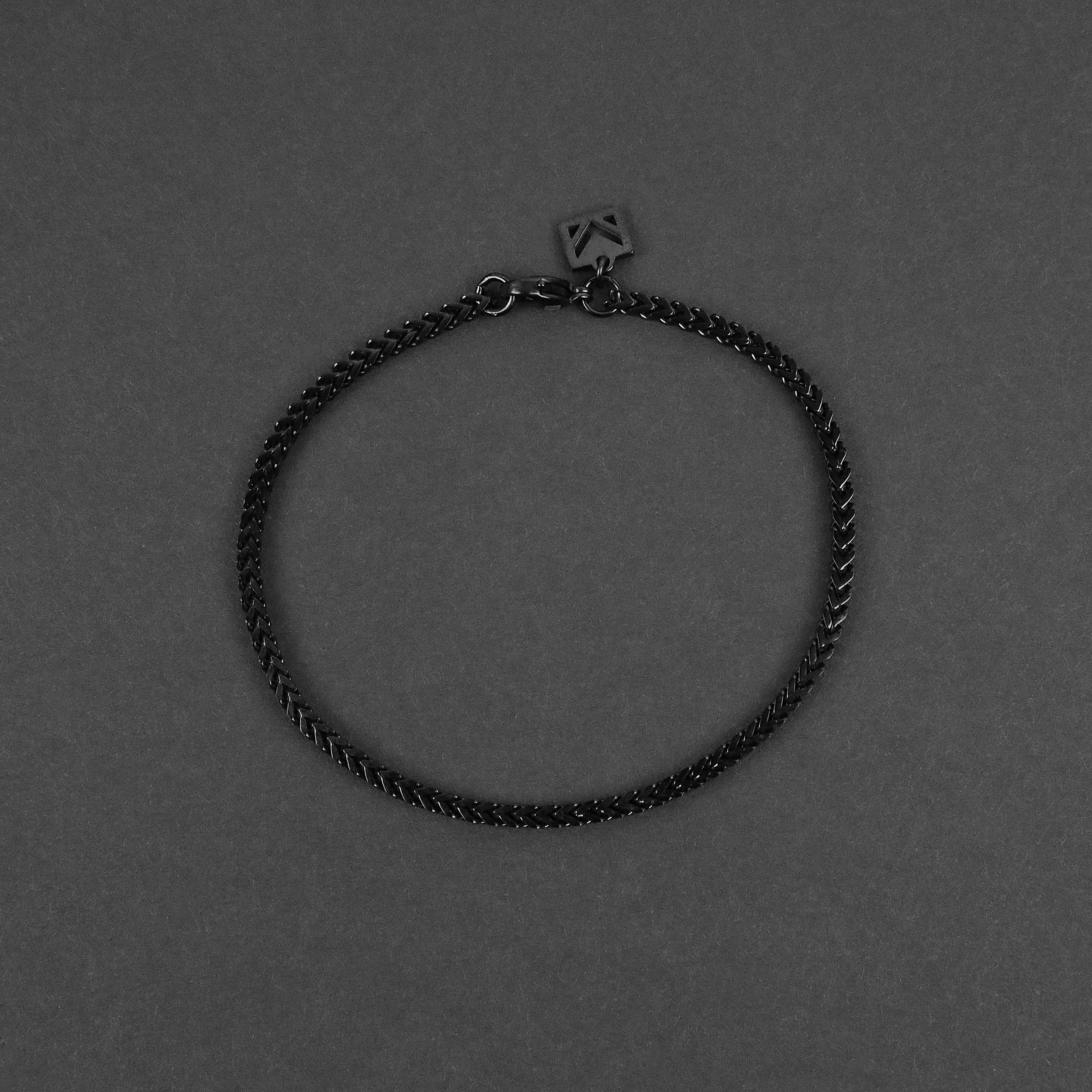 Minimal Franco Chain Bracelet - Black 2.5mm