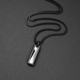 Brim Bar Necklace - Black x Silver