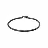 Minimal Franco Chain Bracelet - Black 2.5mm