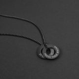 Circle Necklace - Matte Black 22mm