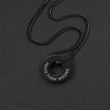 Circle Necklace - Matte Black 22mm