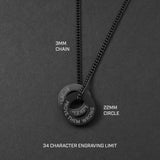 Circle Necklace - Matte Black 22mm