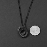 Circle Necklace - Matte Black 22mm