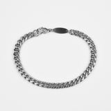 Cuban Trial Chain Bracelet - Matte Silver 6.5mm