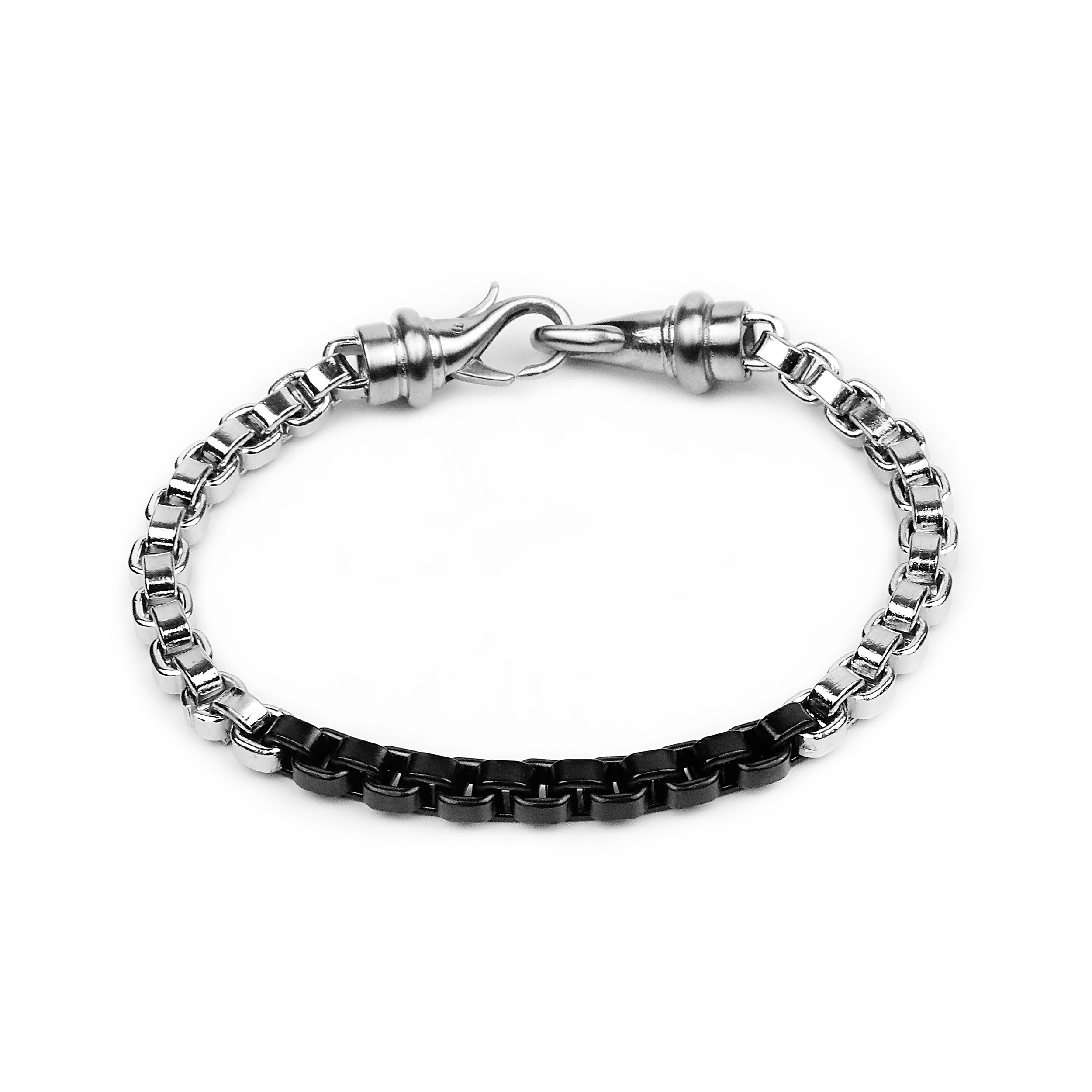 Transit Chain Bracelet - Silver x Black 6mm
