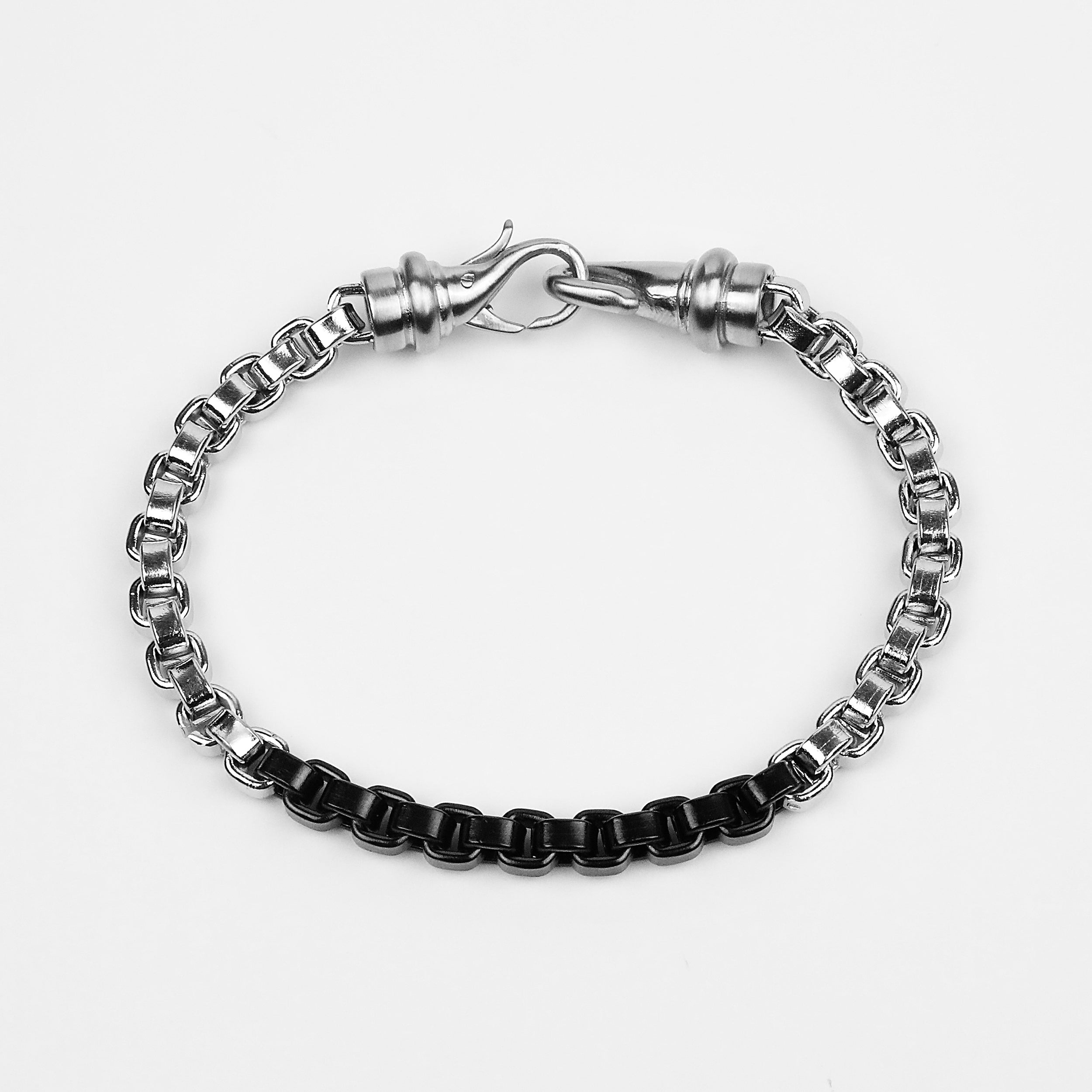 Transit Chain Bracelet - Silver x Black 6mm