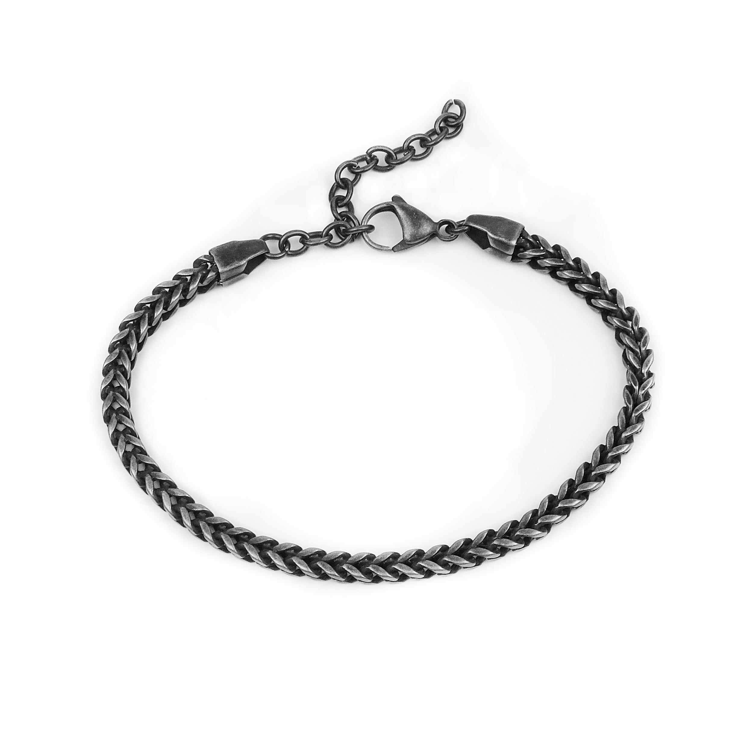 Franco Chain Bracelet - Antique Silver 4mm