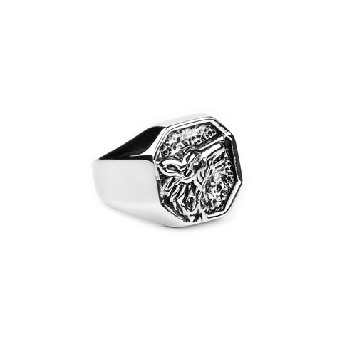 Wolf Signet Ring - Silver