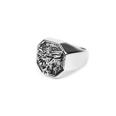 Wolf Signet Ring - Silver