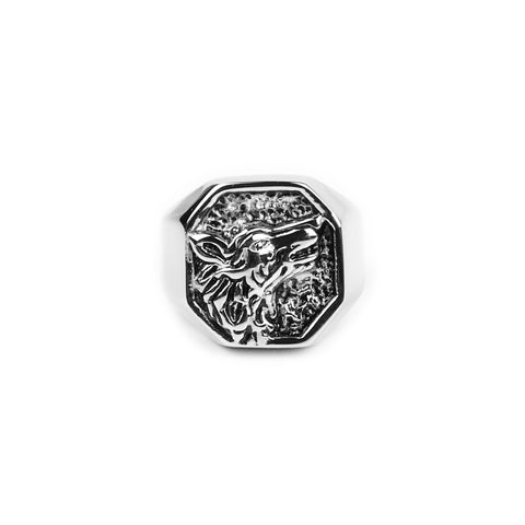 Wolf Signet Ring - Silver