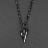 Rugged Arrowhead Necklace - Black